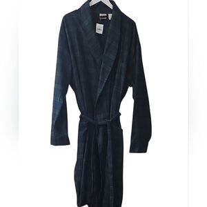 L.L. Bean Green and Blue Cotton Robe NWT